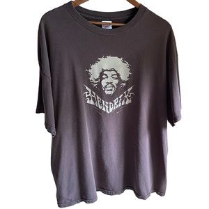 Vintage 2005 Jimi Hendrix Tshirt. Brown w/ Cream Graphic. Tennessee River. XXL